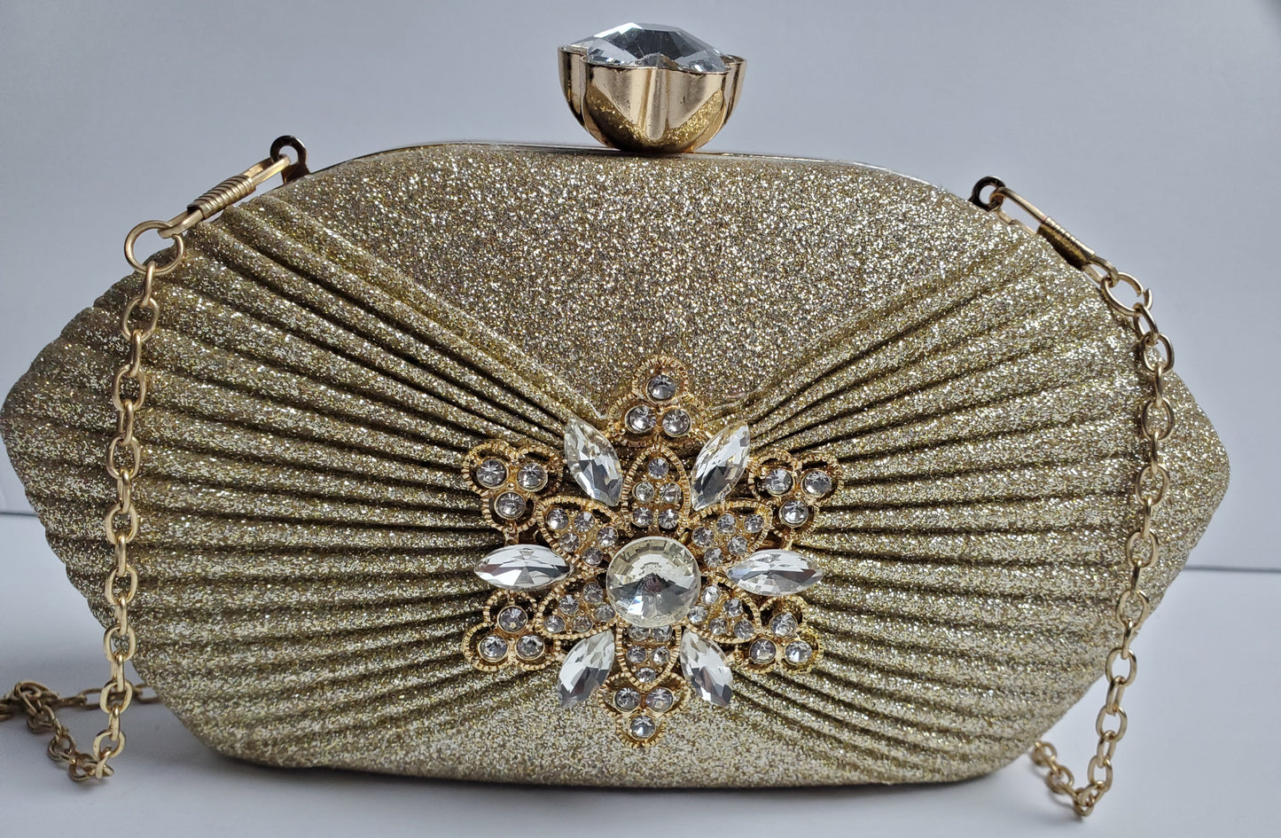 Gold rhinestone purse