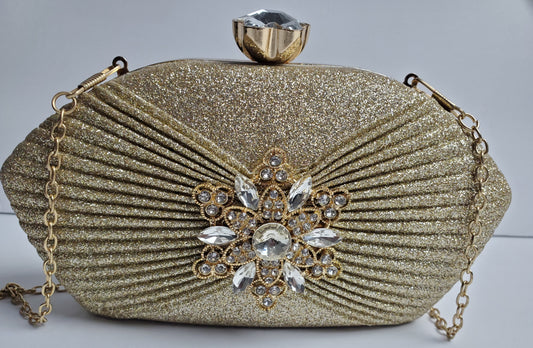 Gold rhinestone purse