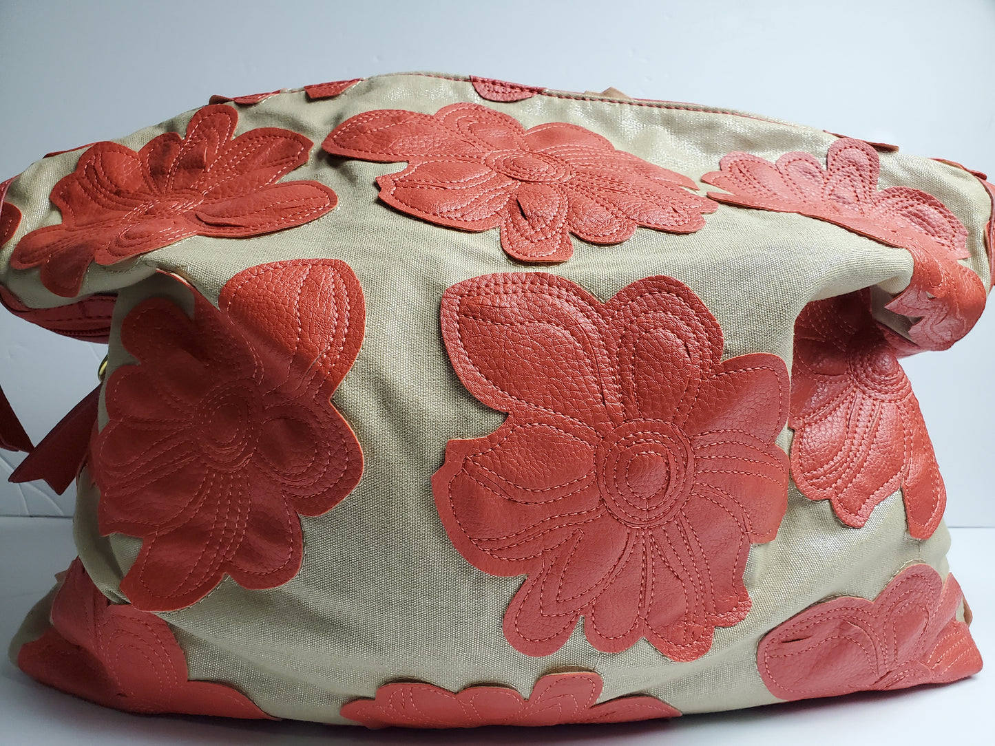 Orange Floral Handbag