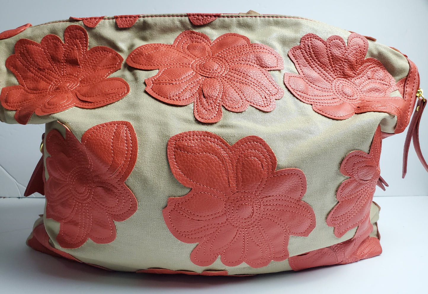 Orange Floral Handbag