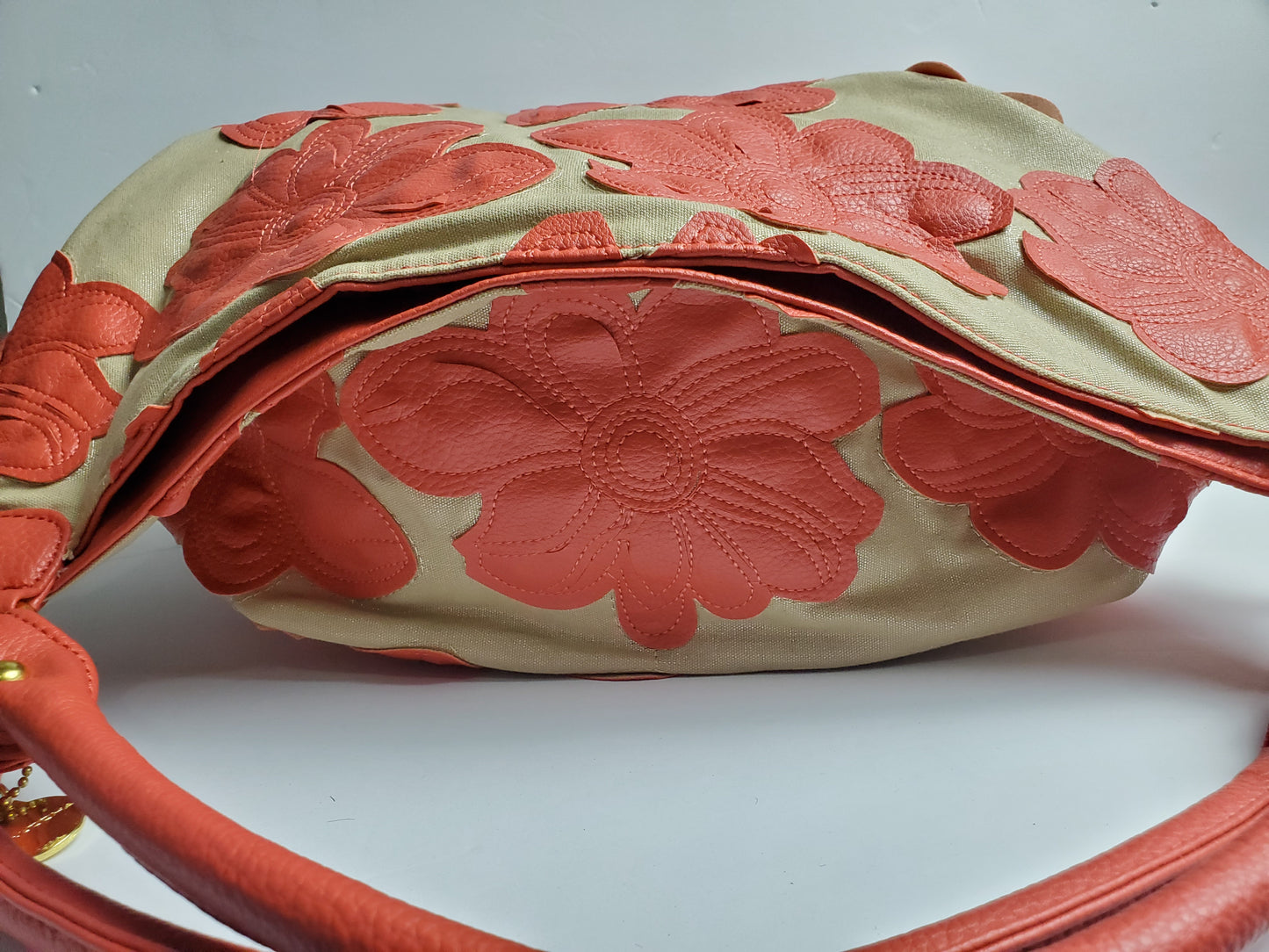 Orange Floral Handbag