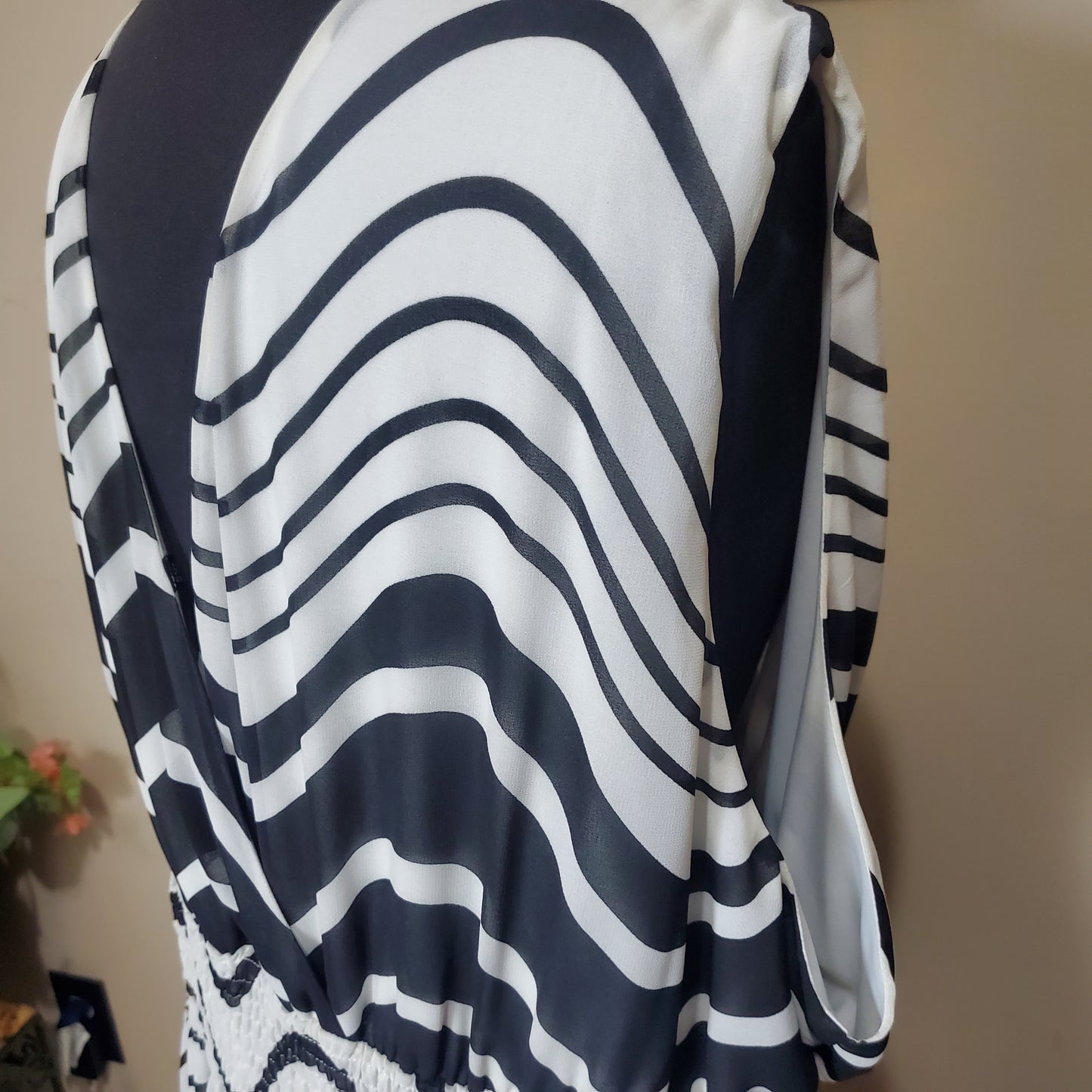 B&W Sleeveless Maxi Dress 5XL