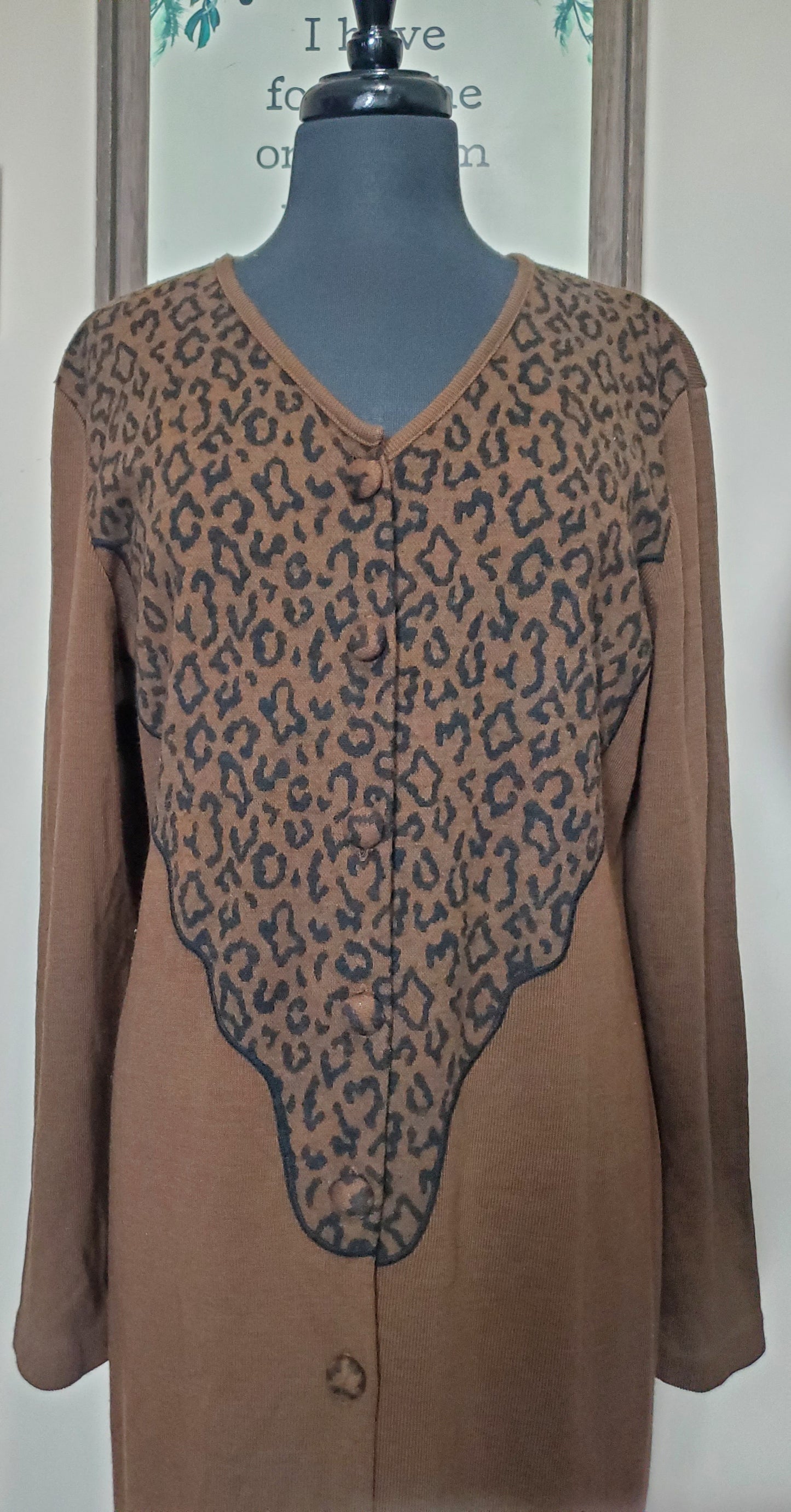 VTG Sunshine/Starshine Animal Print Sweater Dress