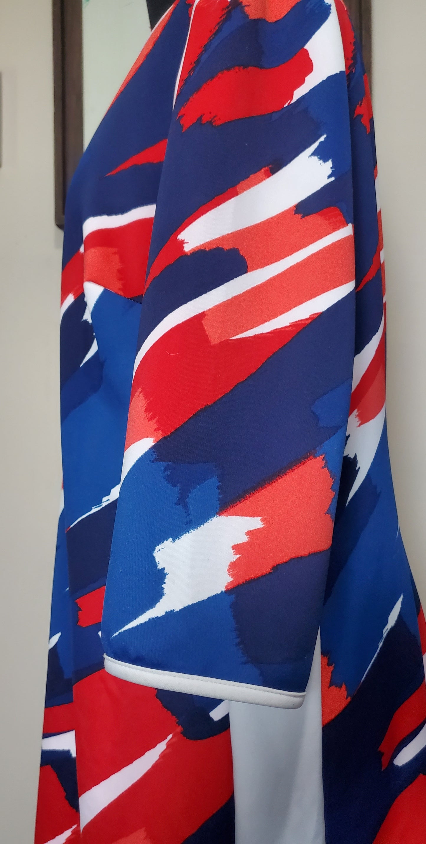 Sandra Darren 14W Red White Blue Dress