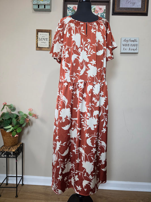 Ava & Viv Brown/Cream Dress 2x