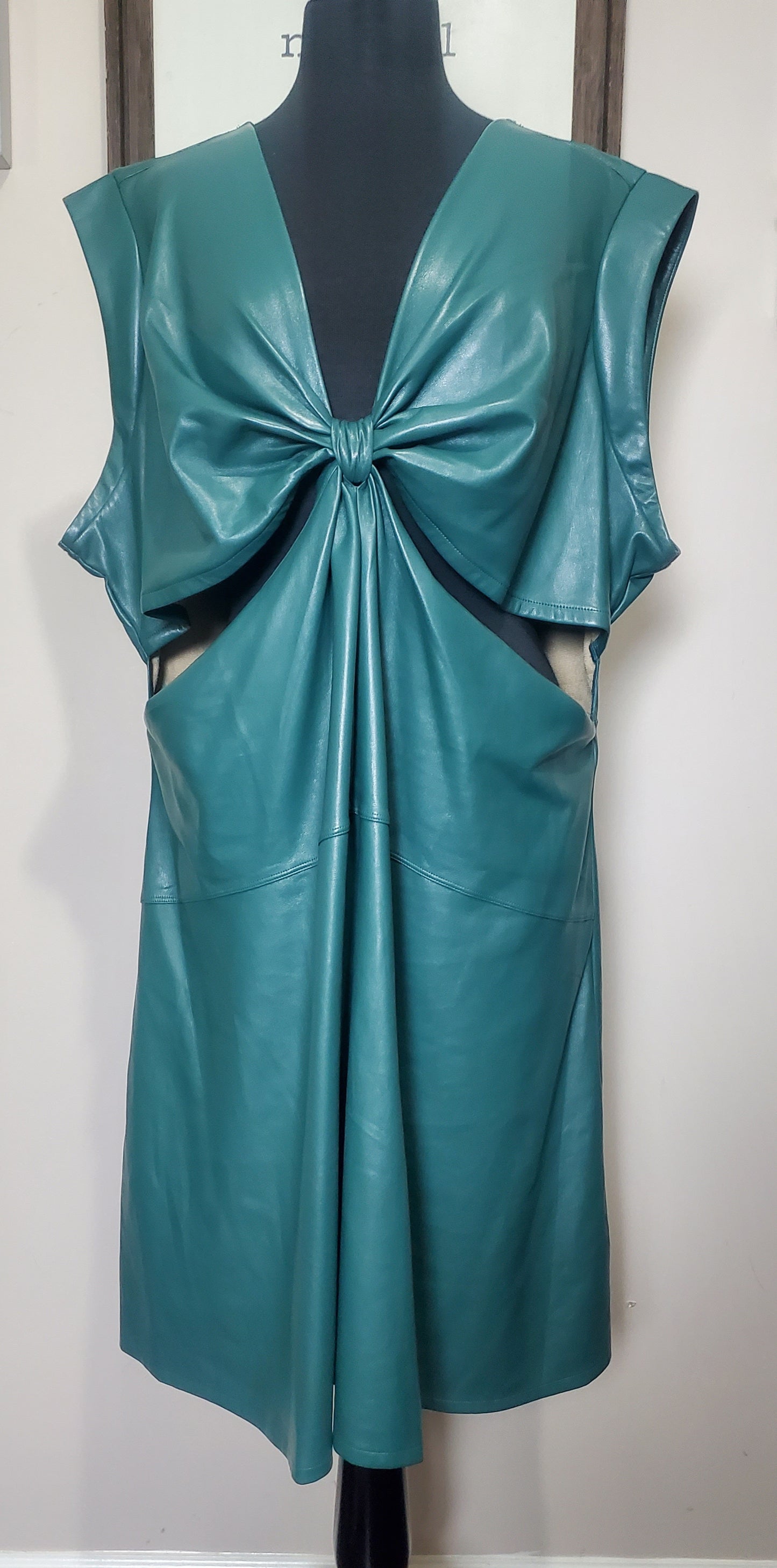 The Drop Faux Leather 3X Midi Dress