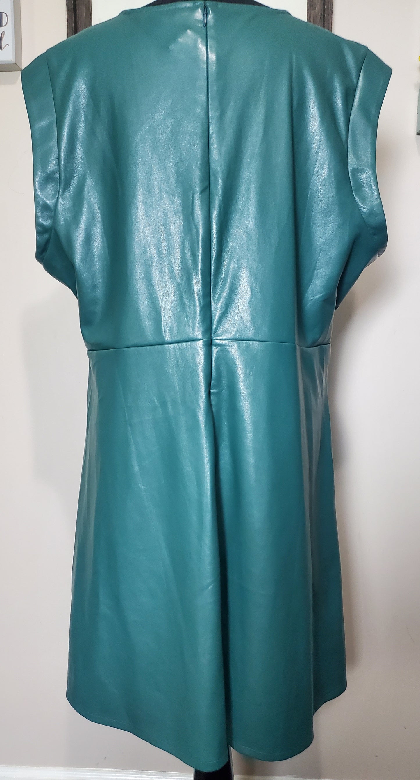The Drop Faux Leather 3X Midi Dress