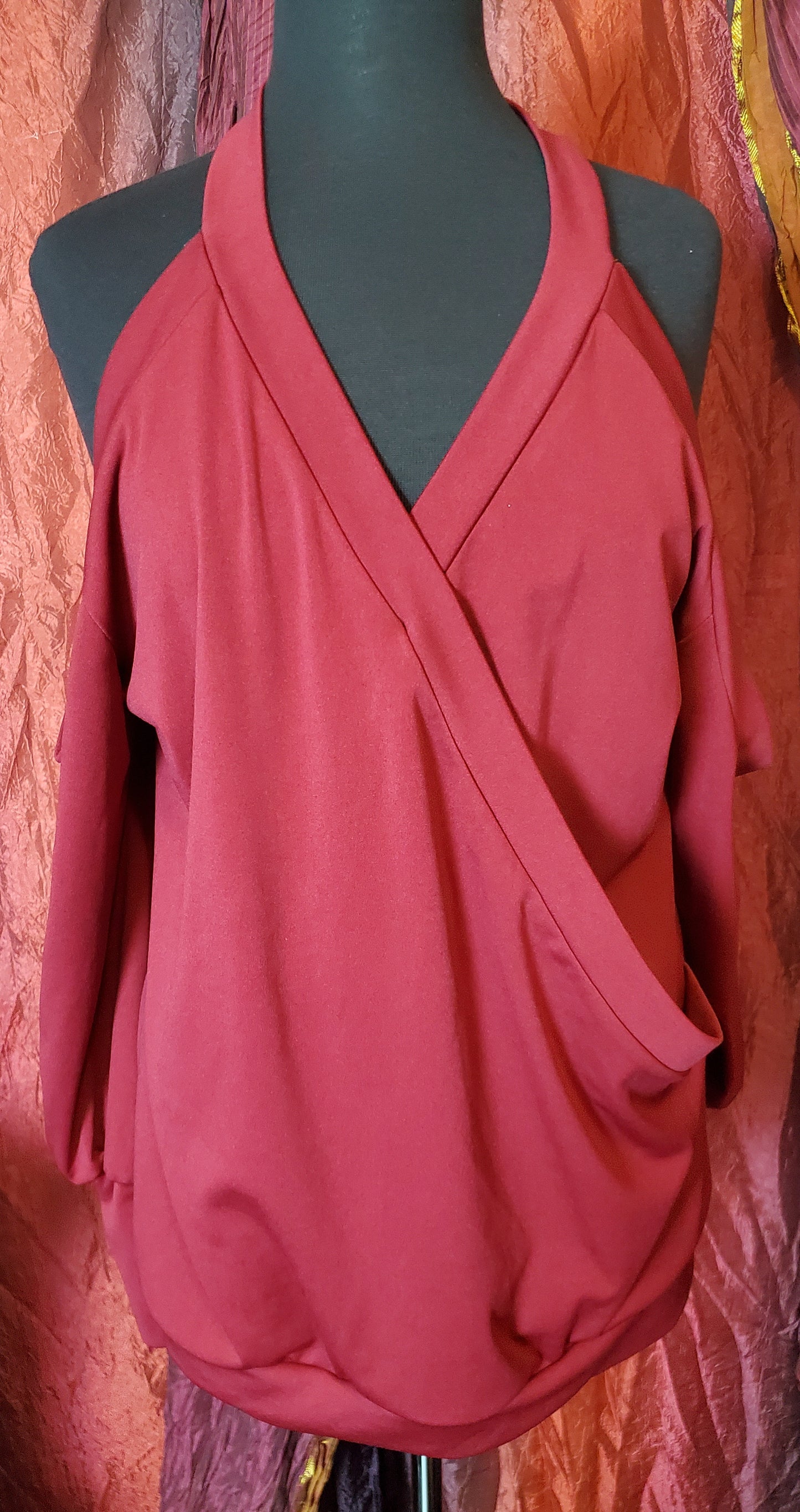 Red cold shoulder shirt
