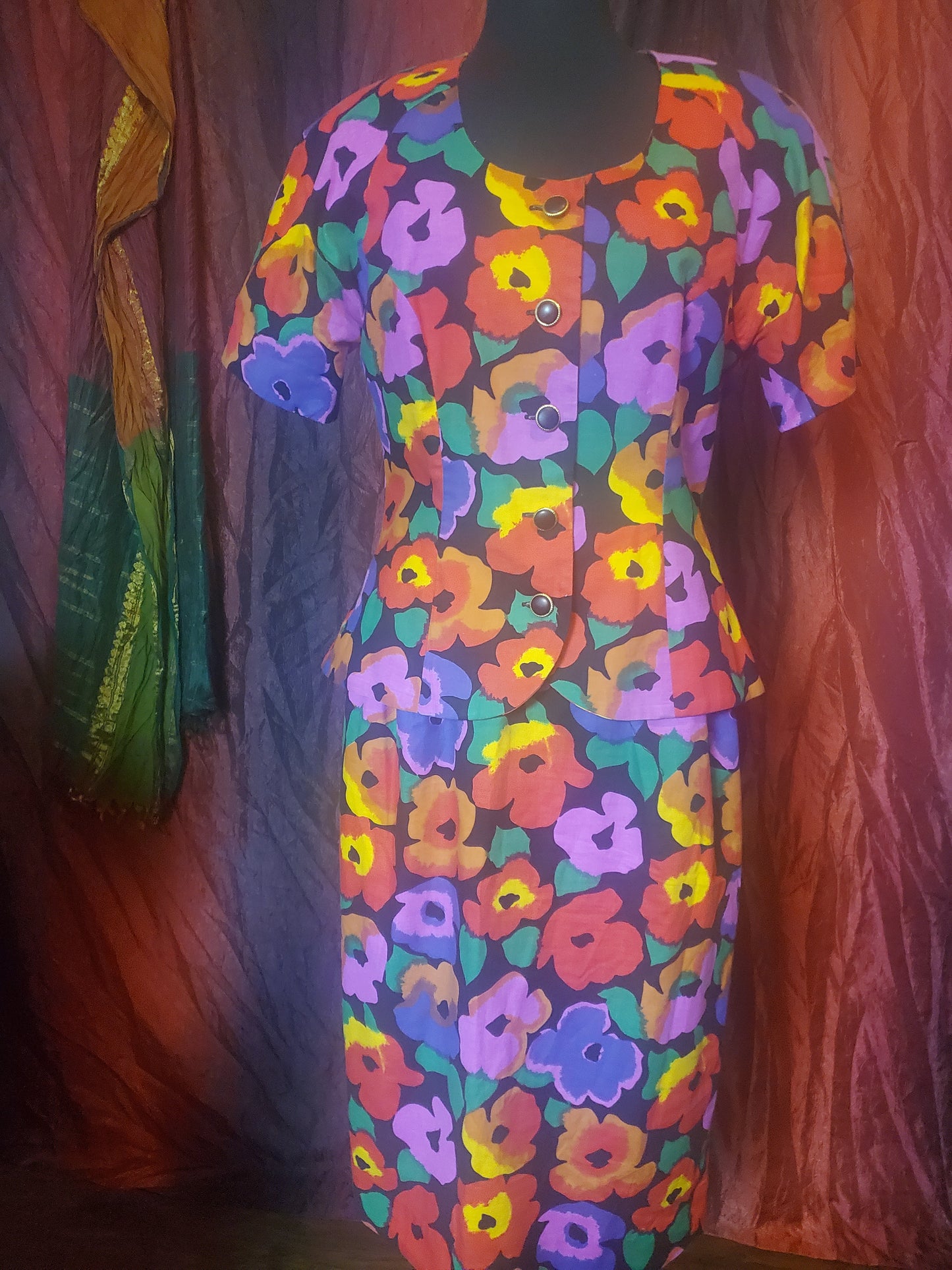 size 14 floral skirt set