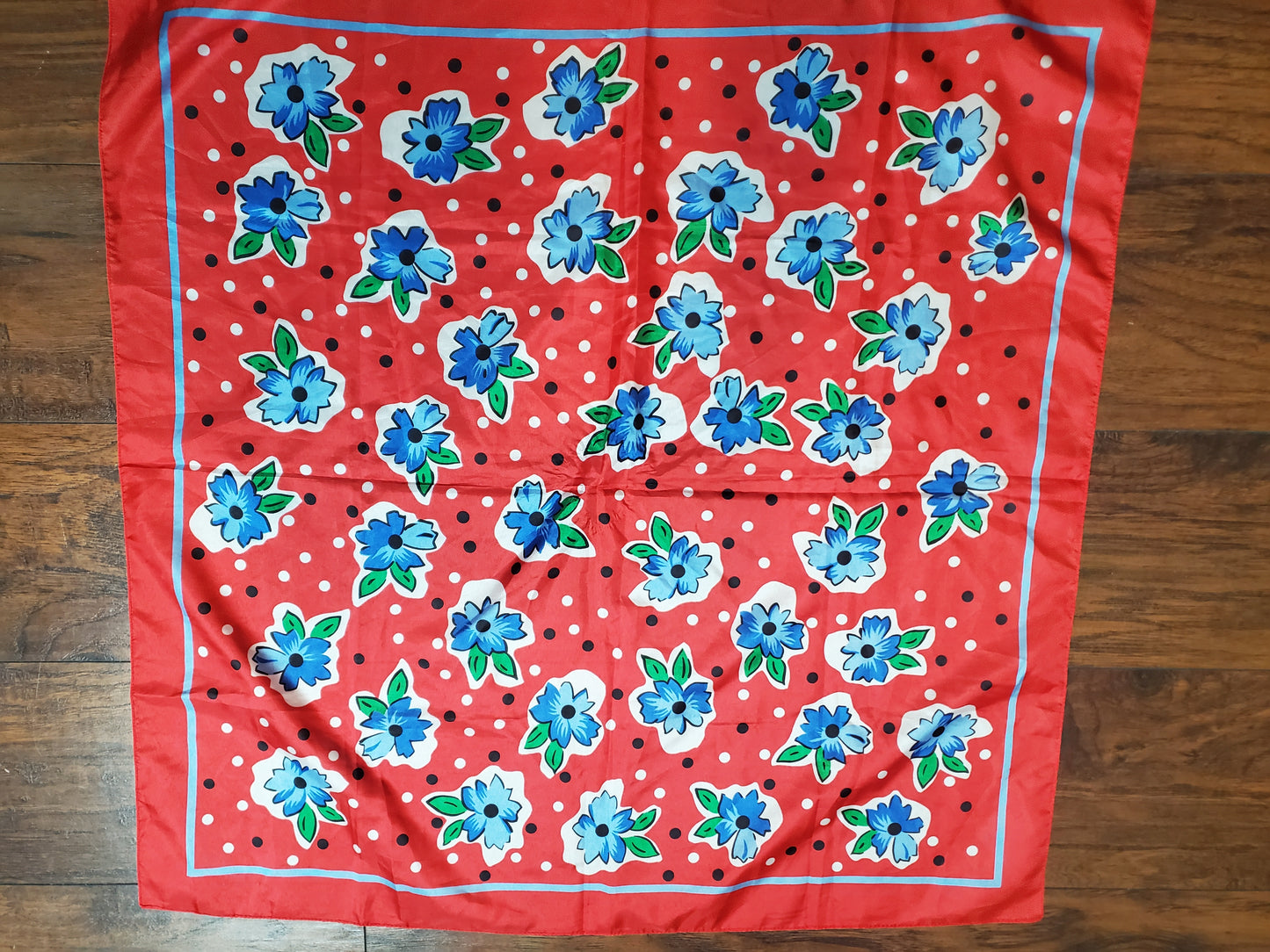Red floral print scarf