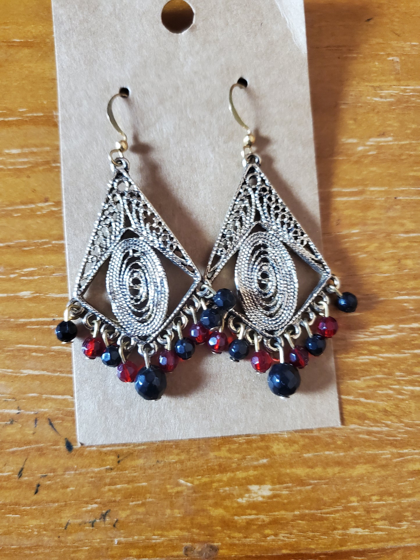 Red and black earrings