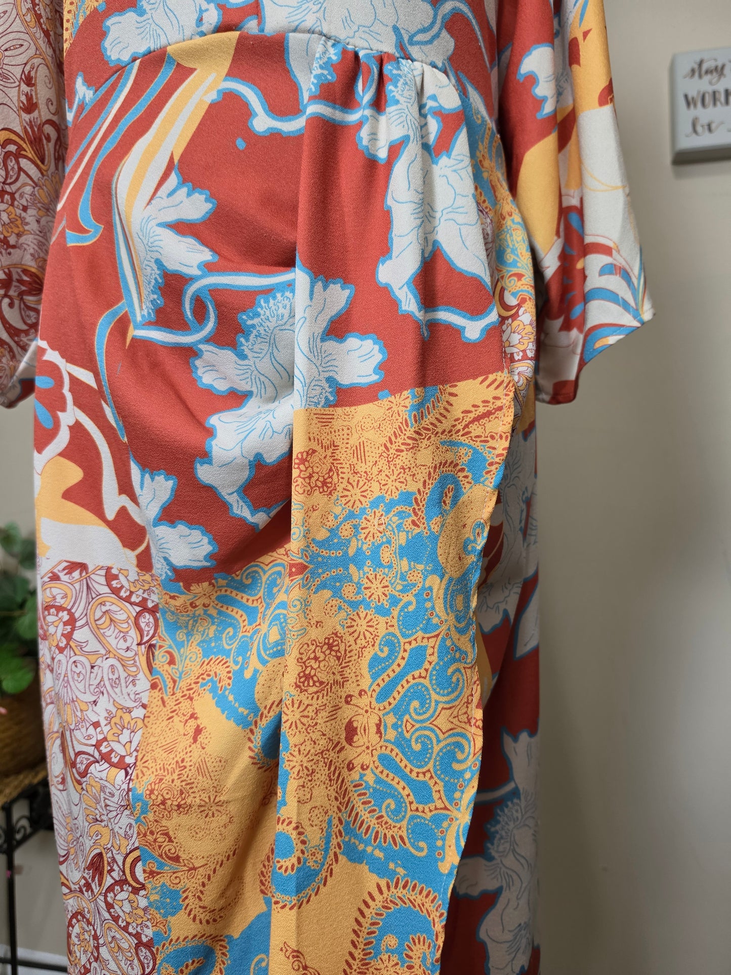Midnight Velvet Multicolor Dress  XL