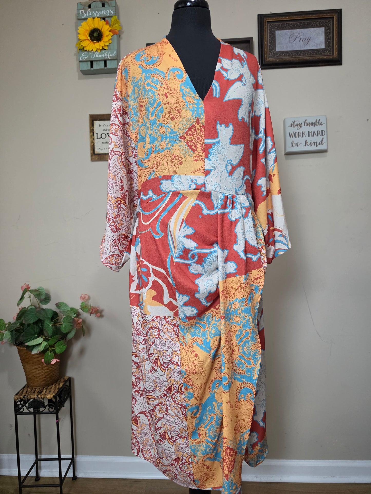 Midnight Velvet Multicolor Dress  XL