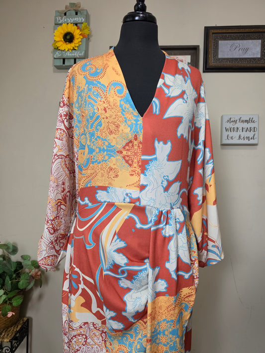 Midnight Velvet Multicolor Dress  XL