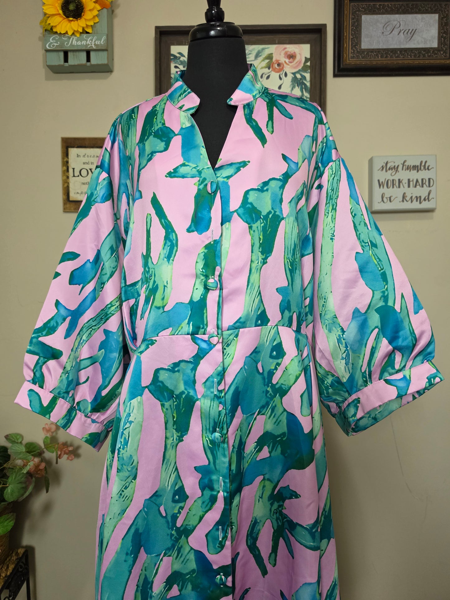 X Plus Wear Button Frnt Dress   5xl
