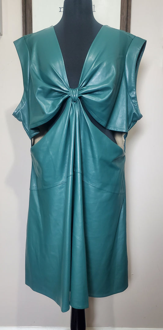 The Drop Faux Leather 3X Midi Dress