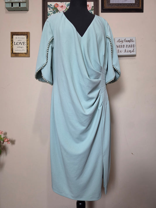 Mint Green Pearl Sleeve Dress