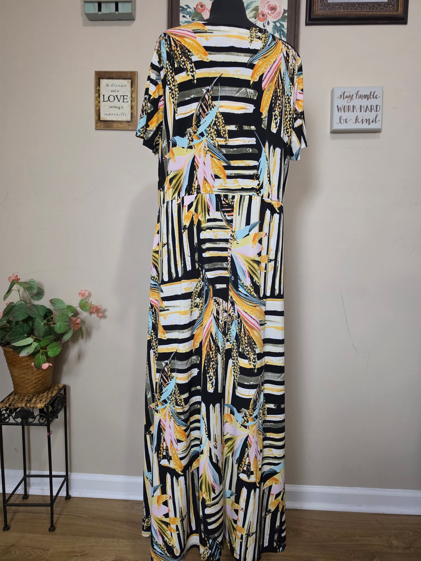 By Design Mixed Print Dress  1x